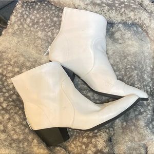 White 1 1/2 inch booties